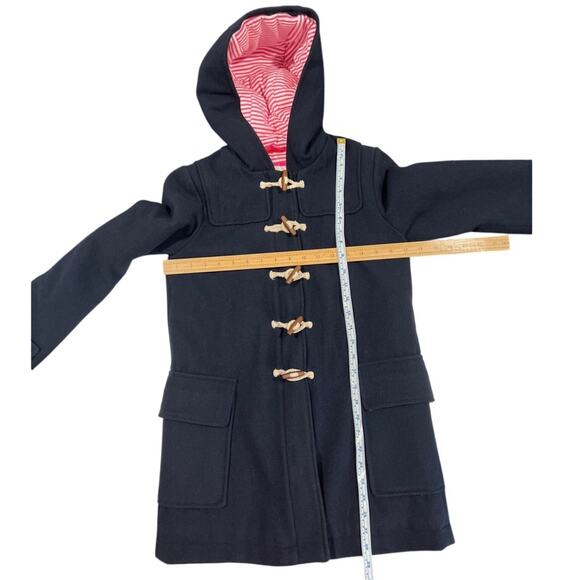 Mini Boden Navy Duffle Toggle Wool Blend Coat Girls Size 11-12Y Hooded Classic - Picture 7 of 9